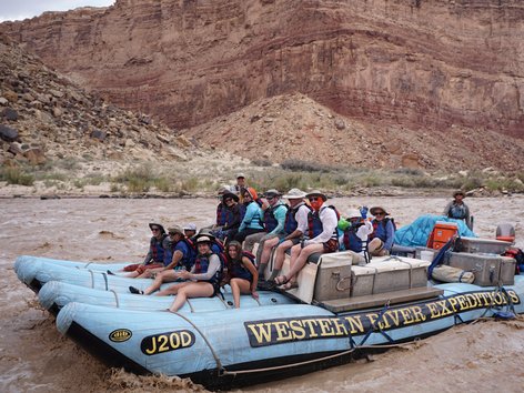 People on a raft on the Colorado River