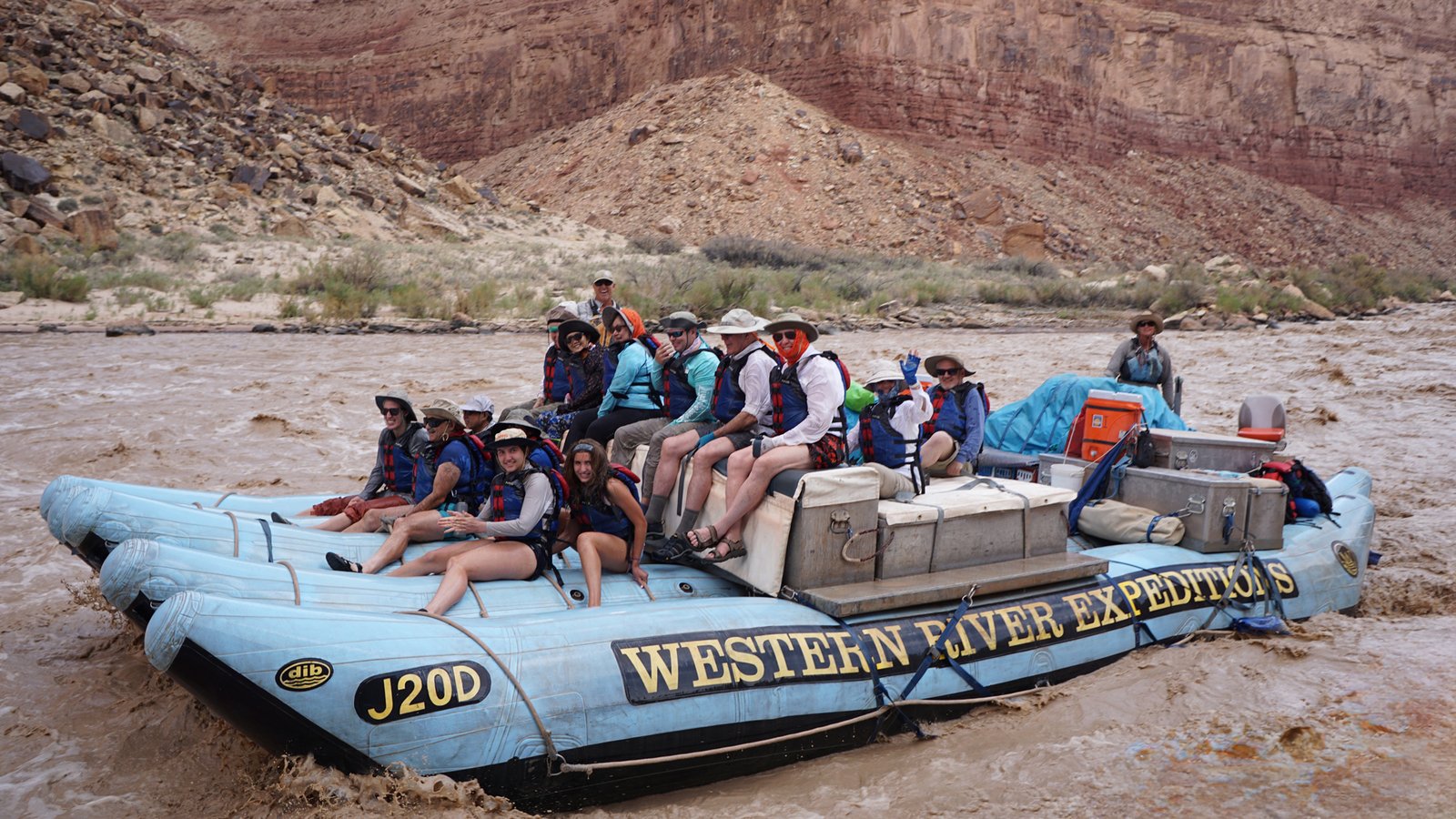 People on a raft on the Colorado River