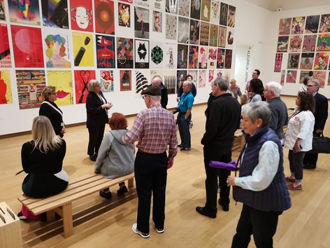 People in an art gallery in Amsterdam