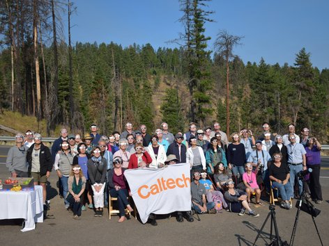 People gathered roadside in Oregon to watch a solar eclipse