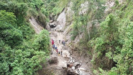 The water source in Tandacato that was damaged by a landslide