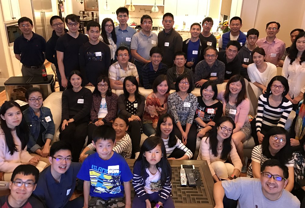 The "Happy C Family" at a Caltech C Alumni Bay Area party in 2016