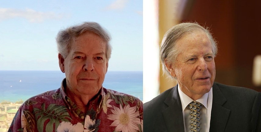 Headshots of Gordon an Charlie Trimble