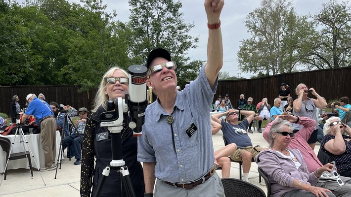 Beverly and Bruce Nickerson viewing an eclipse