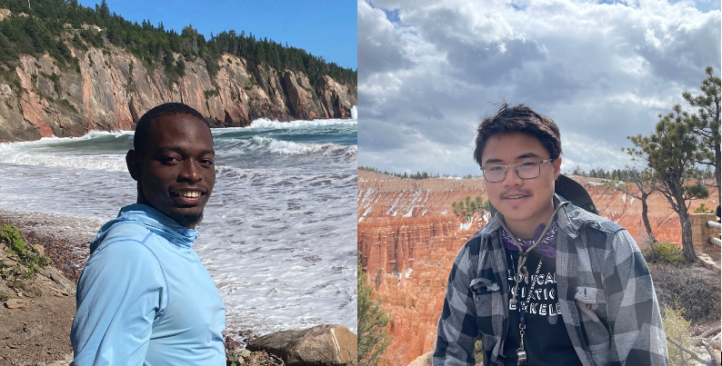 GPS graduate students Josh Anadu (left) and Paolo Sanchez