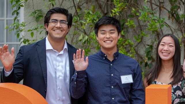 Students wave during Senior Celebrations