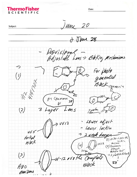 Handwritten notes by Dr. Robert Grubbs