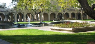 Fountain in front of Millikan Library, Caltech