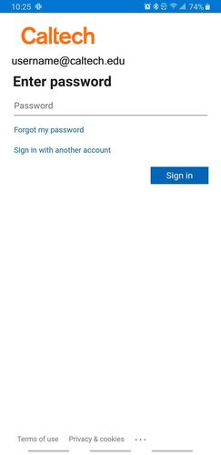 outlook mobile android enter password