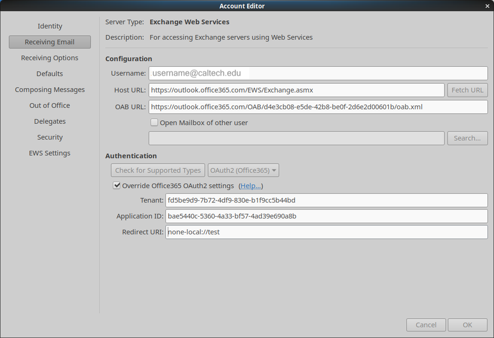 Evolution OAuth2 configuration