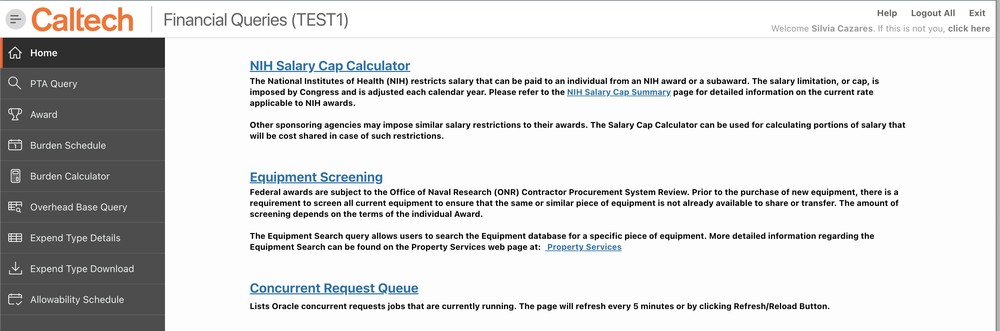 Financial Queries New Look