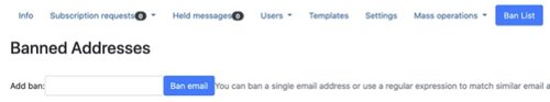 Mailman3 banned addresses