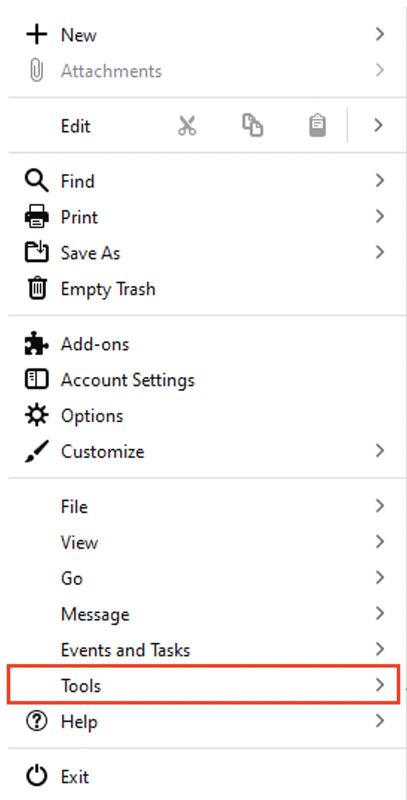 Thunderbird-Menu-Tools