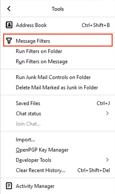 Thunderbird-Menu-Message-Filters