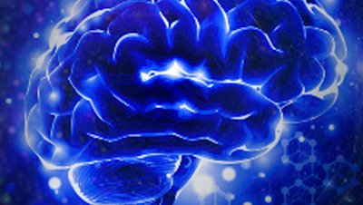 blue image of a brain