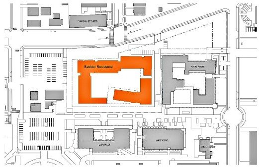 A site plan for the Bechtel Residence