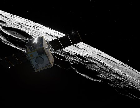 Artist's concept of Lunar Trailblazer approaching the Moon
