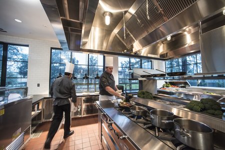 The new space, attached to the Athenaeum’s existing kitchen, doubles the club’s food-prepping square footage.