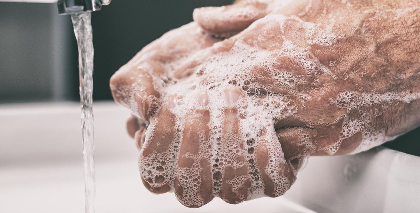Stock photo of hand washing