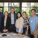 Families gather with President Thomas Rosenbaum and Professor Katherine Faber at Family Weekend.