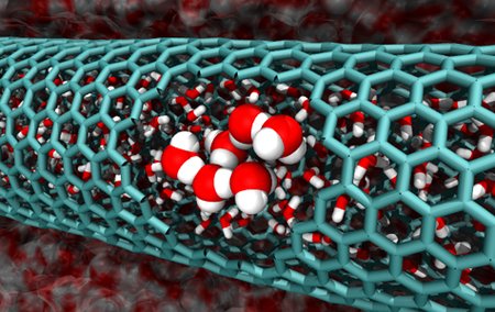 cutaway of a 2.0 nanometer-diameter carbon nanotube