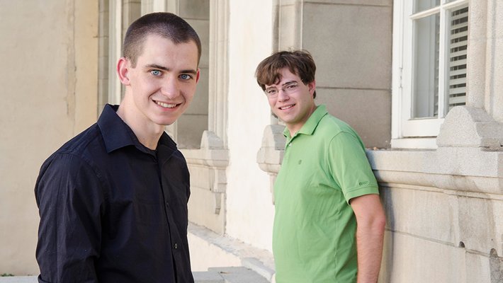 2015 Hertz Foundation Fellows Charles Tschirhart (left) and Adam Jermyn (right)
