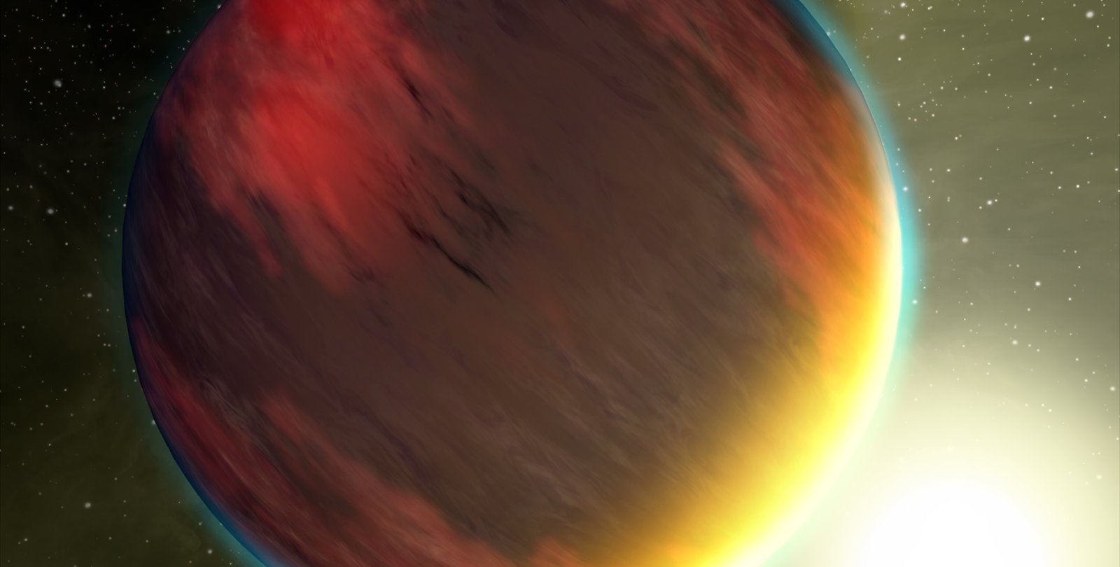 Artwork of a glowing hot Jupiter planet
