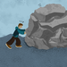 Illustration of a person pushing a boulder