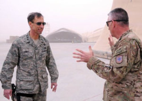 Larry D. James wearing military fatigues