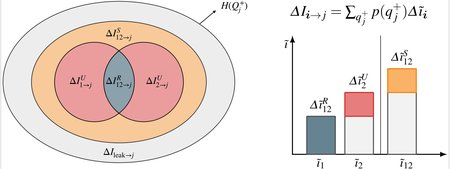 A schematic drawing featuring overlapping colored areas to indicate the various types of causality. A mathematical equation is also shown.
