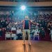 Mark Rober in Beckman Auditorium at Caltech