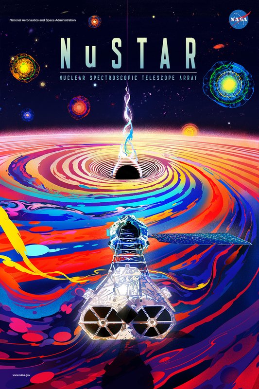colorful poster commemorating the 10 year anniversary of NuSTAR