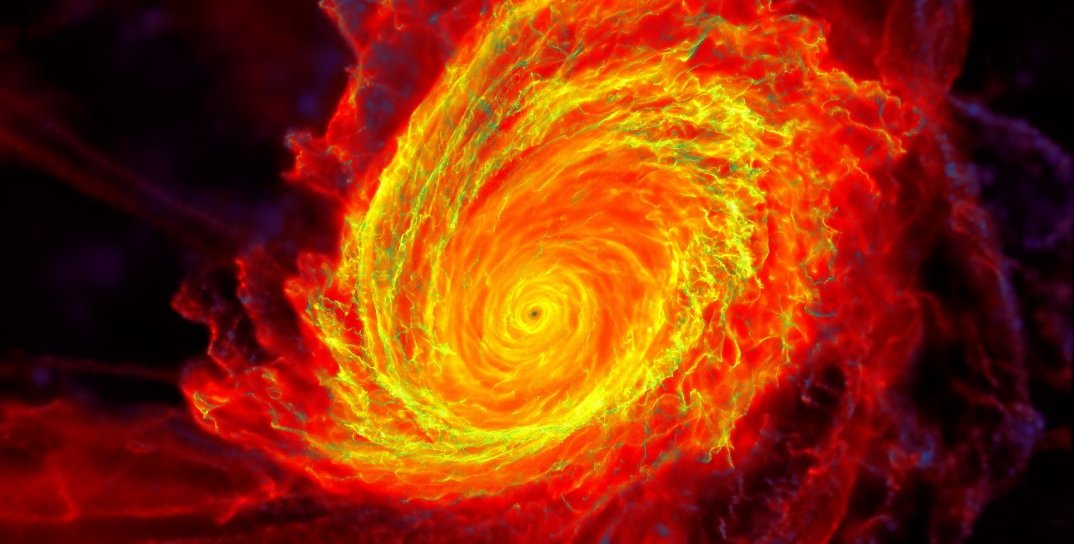 This still shows an accretion disk around a supermassive black hole.