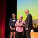 Elvira Sepra (center), server for Dining Services, accepts her ASCIT Staff Appreciation Award.