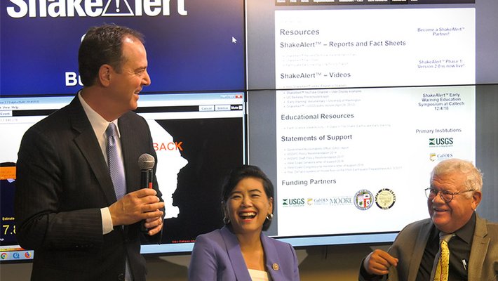Adam Schiff, Judy Chu, and Thomas Heaton