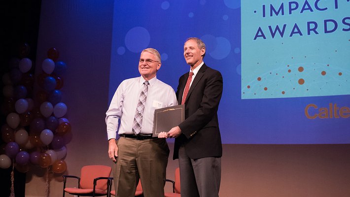 Michael Walsh, an engineer in the Division of Biology and Biological Engineering, was honored for his 45 years of service to the Institute.