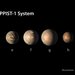 Artist's concept of seven TRAPPIST-1 planets 