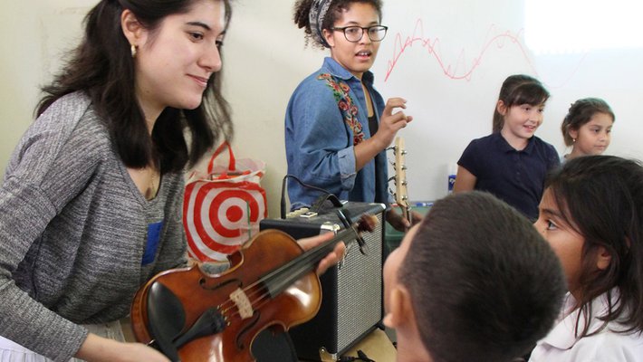 Students teaching