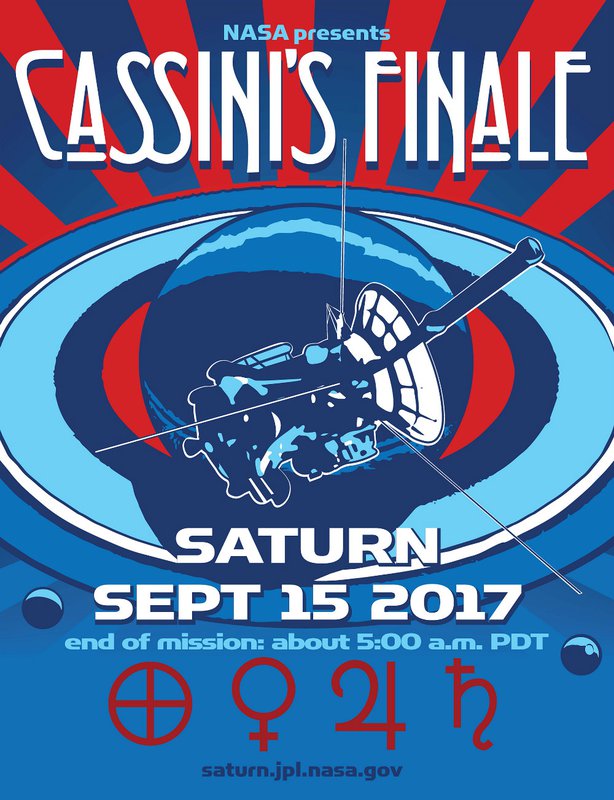 retro poster for Cassini finale