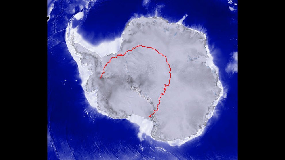 Map of SPIDER's journey over Antarctica