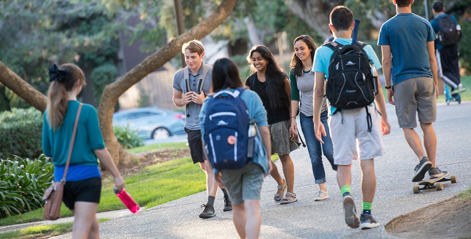 students on campus