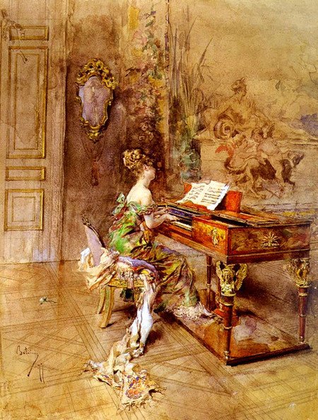 painting: The Lady Pianist by Giovanni Boldini